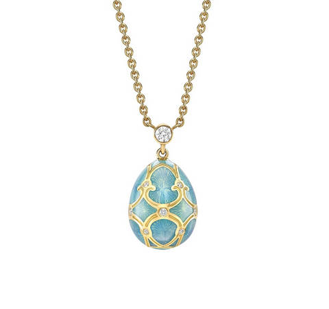 Necklace with diamonds and enamel in yellow gold 8-222 916