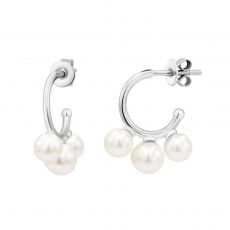 Earrings with pearls in silver 3S862-0003