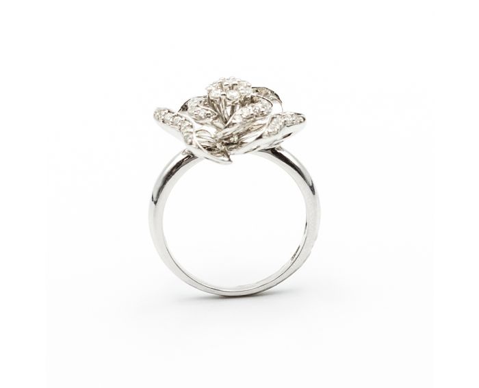 White gold ring with diamonds