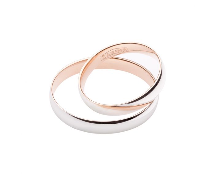 Wedding ring in a combination of white and rose gold 2ОБ619-0016