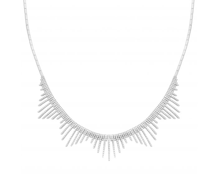 Necklace with diamonds in white gold 1-005 165