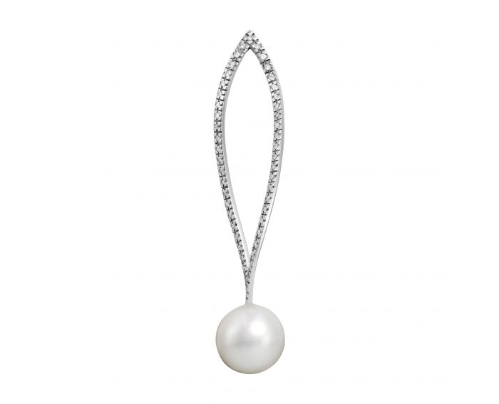 Hanging with diamonds and pearls with white gold 1P039-0009