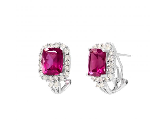 Earrings with diamonds and tourmalines 1-034 045