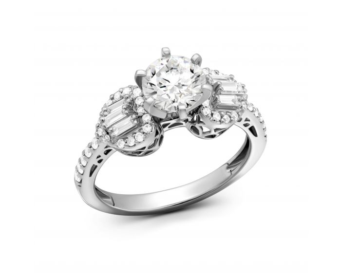 Ring with diamonds in white gold 1-034 760