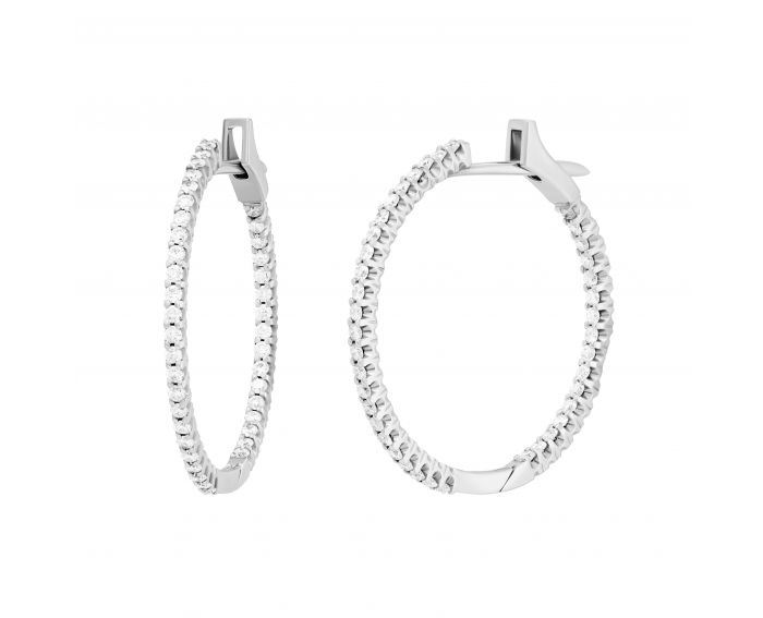 Earrings with diamonds in white gold 1-095 465