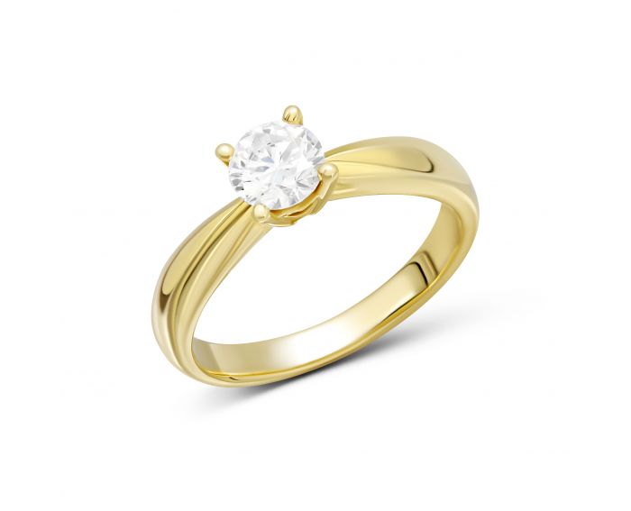 Ring with a diamond in yellow gold 1-118 328