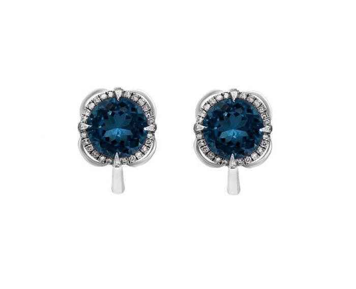 Earrings with topazes and diamonds 1-126 677