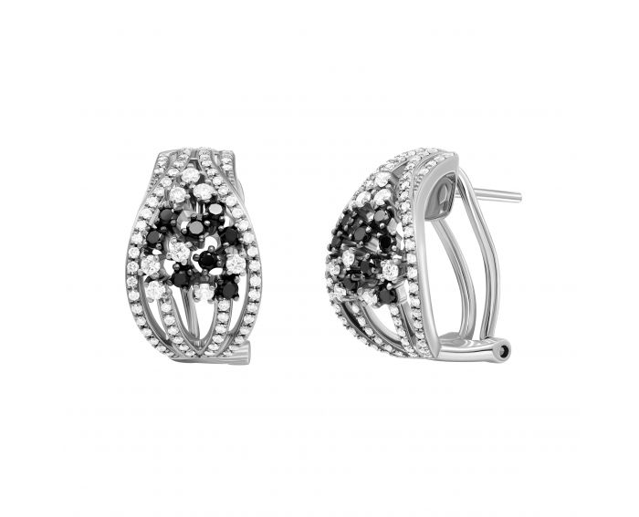 Earrings with diamonds in white gold 1-127 151