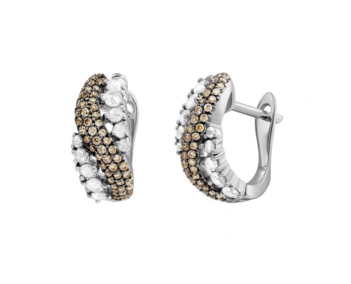 Earrings with diamonds in white gold 1-135 434