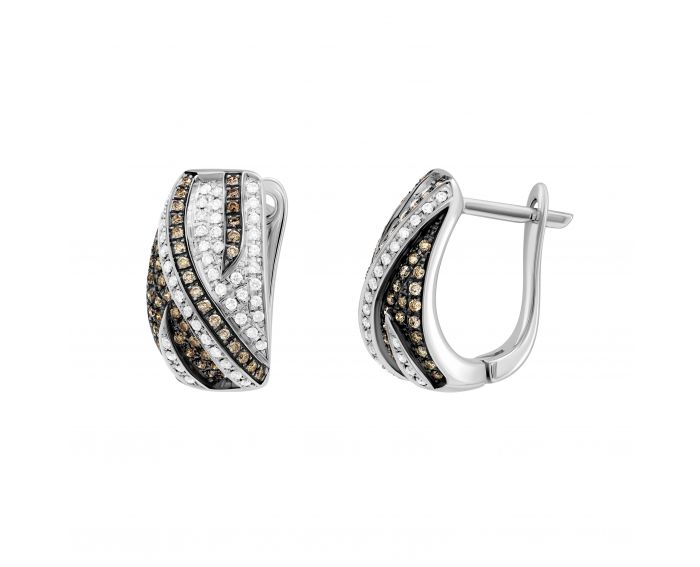 Earrings with diamonds in white gold 1S441-0163