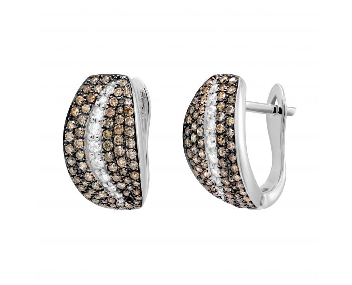 Earrings with diamonds in white gold Gertrude