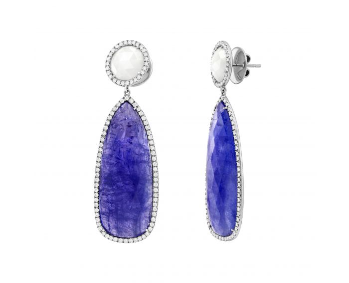 Tanzanite and corundum diamond earrings 1-137 638