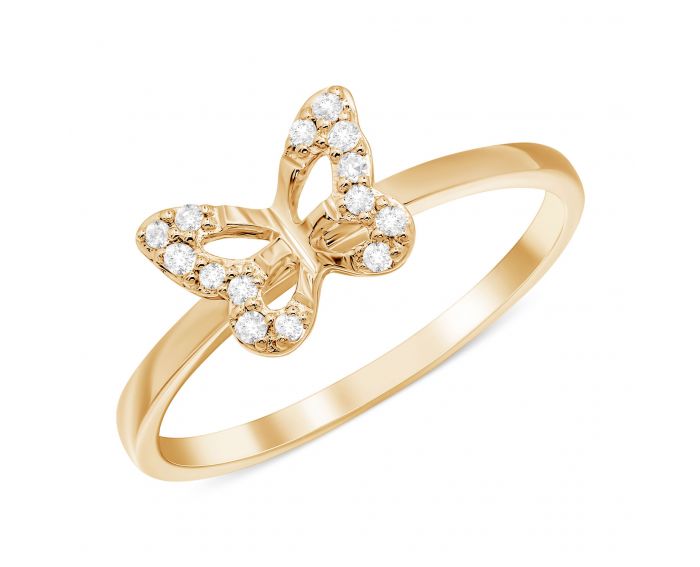 Ring with diamonds in ivory gold 1-140 844