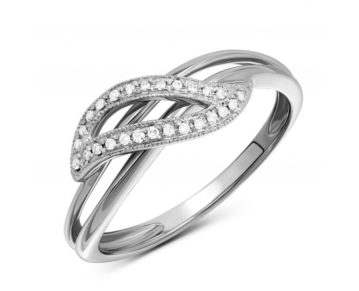 Ring with diamonds in white gold 1К562-0349