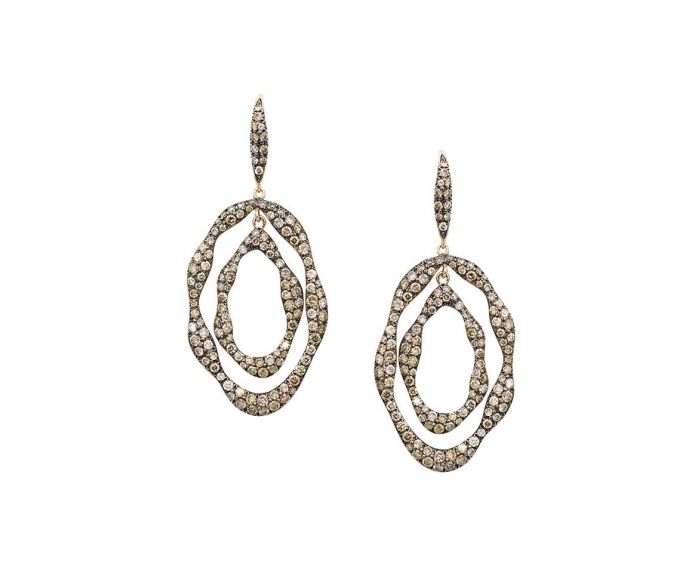 Earrings with diamonds in rose gold 1-160 751