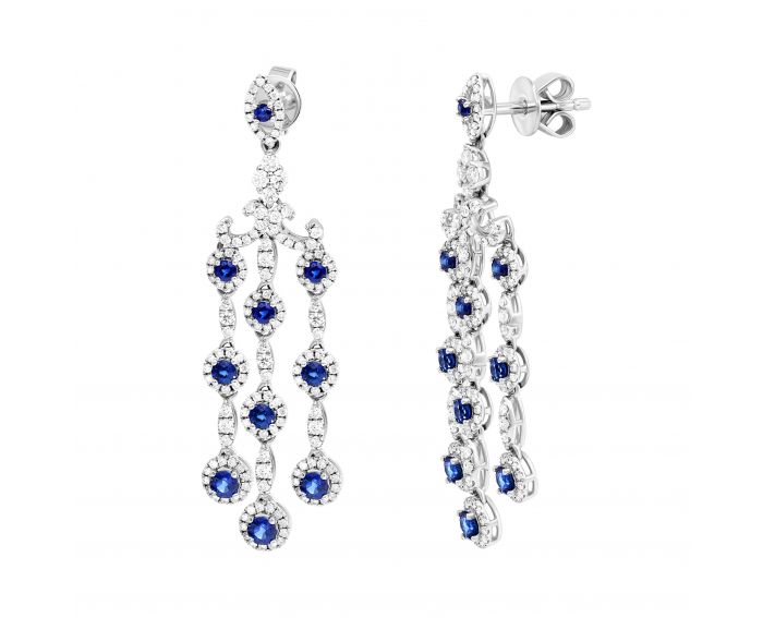 Earrings with diamonds and sapphires in white gold 1-161 874