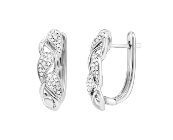 Earrings with diamonds in white gold 1-183 217