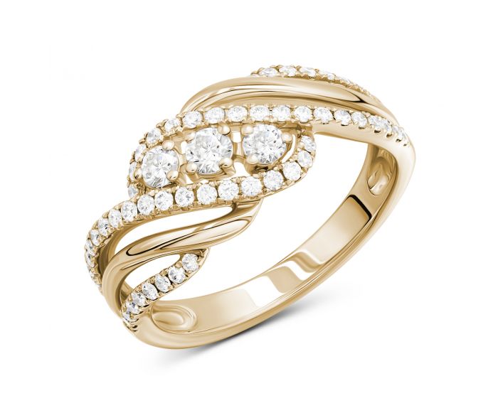 Ring with diamonds in ivory gold 1К759-0346