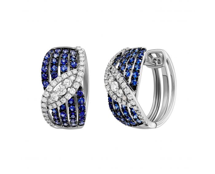 Earrings with diamonds and sapphires 1С759-0369