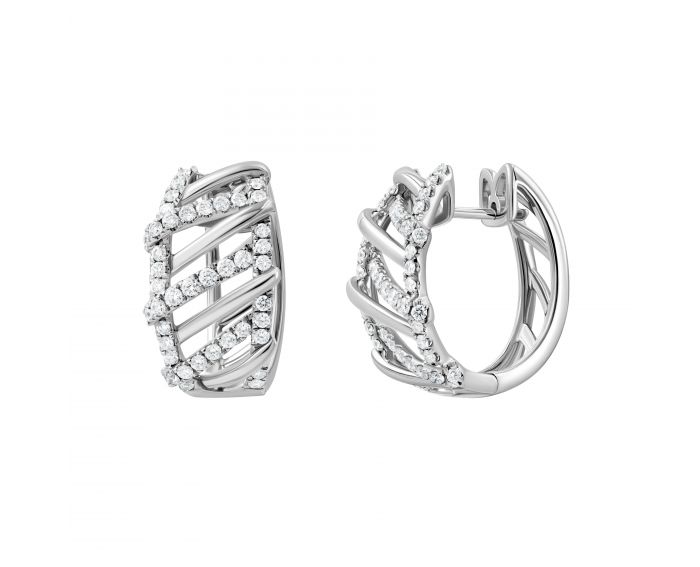 Earrings with diamonds in white gold 1С759-0367