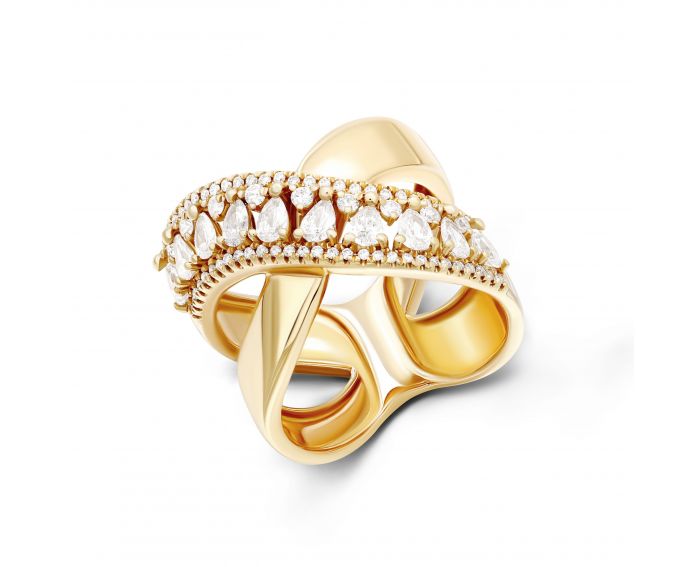 Кольцо с бриллиантами в розовом золоте 1-188 619