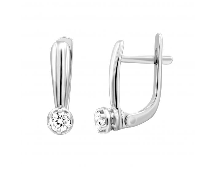 Earrings with diamonds in white gold 1C579-0003