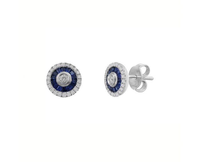 Earrings with diamonds and sapphires 1-196 468