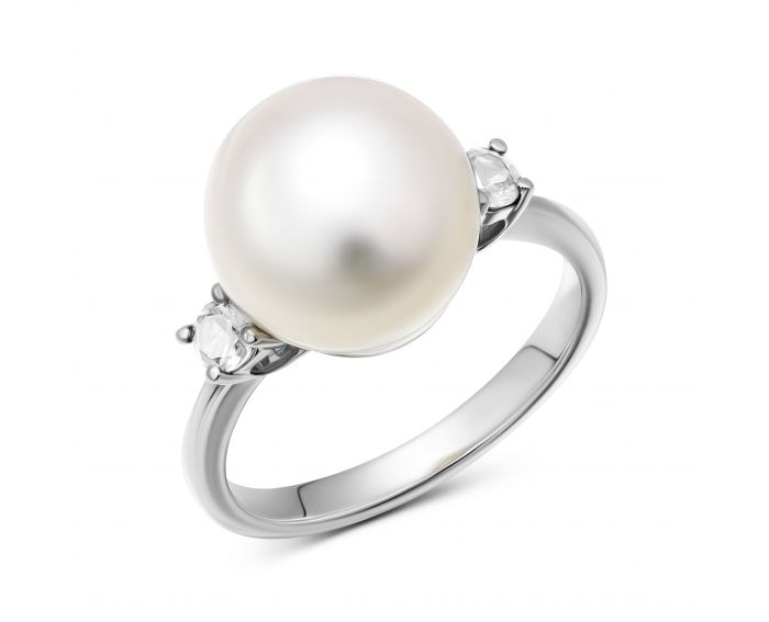 Ring with diamonds and pearls in white gold 1-147 663