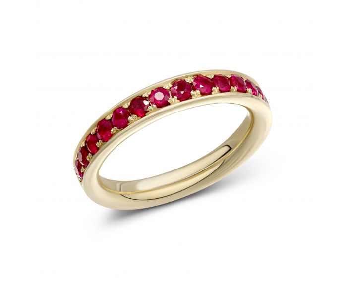 Ring with rubies and yellow gold 1К441-0415