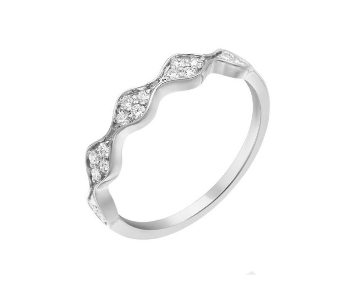 White gold ring with diamonds