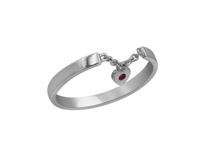 Ruby white gold ring