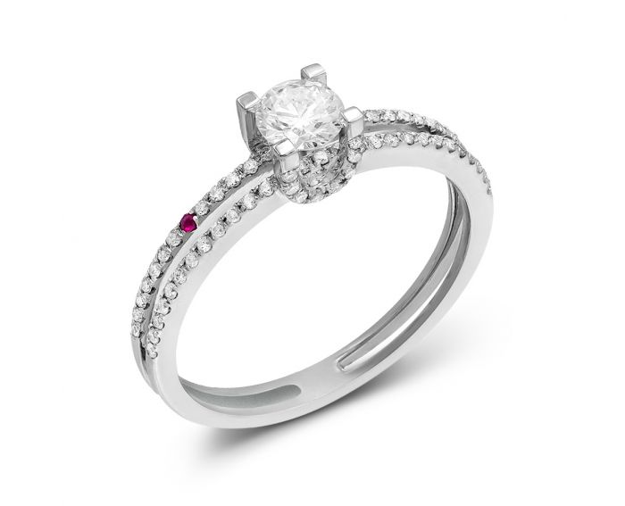 Ring with diamonds in white gold 1К034-1585