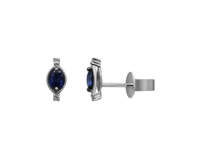 Earrings in white gold with diamonds and sapphires ZARINA