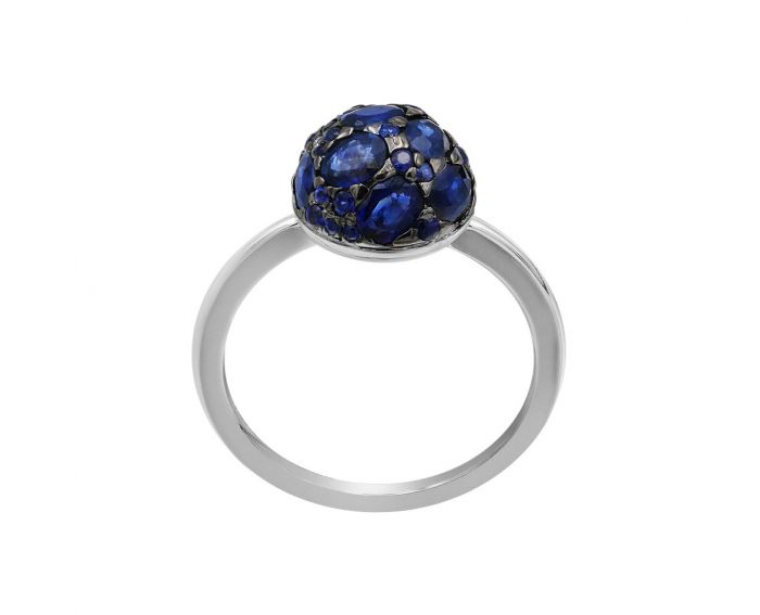 Ring in white gold with diamonds and sapphires ZARINA