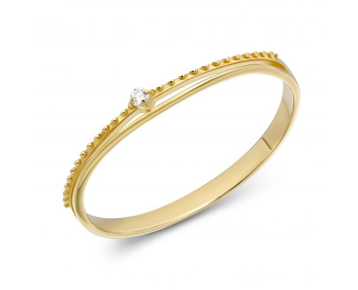 Кольцо с бриллиантом в желтом золоте 1К914-0001