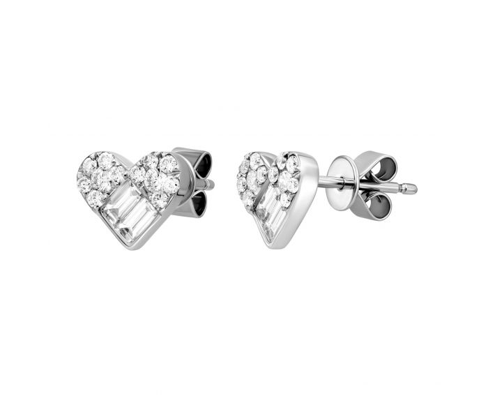 Earrings with diamonds in white gold 1С809-0348