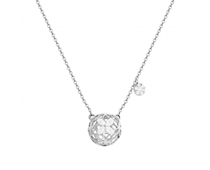 Necklace with diamonds in white gold 1L809-0126