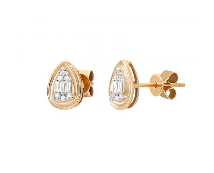 Dora's earrings with diamonds in rose gold