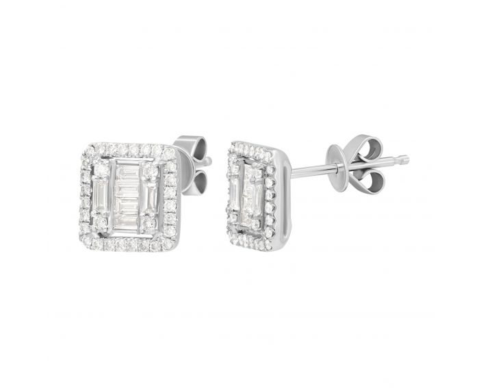 Earrings with diamonds in white gold 1-206 406