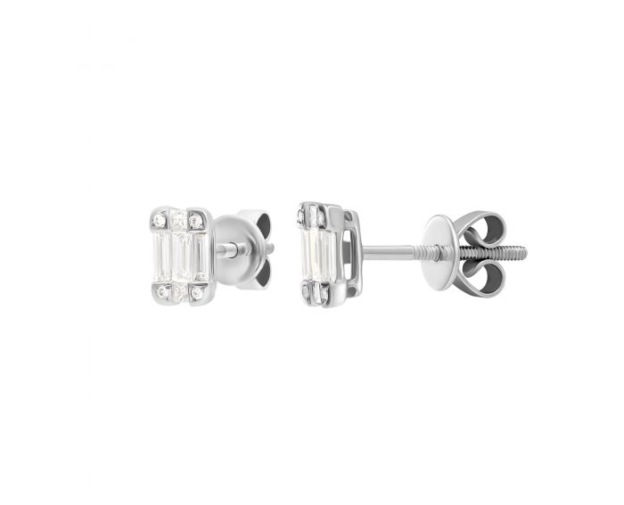 Earrings with diamonds in white gold 1С034-1450