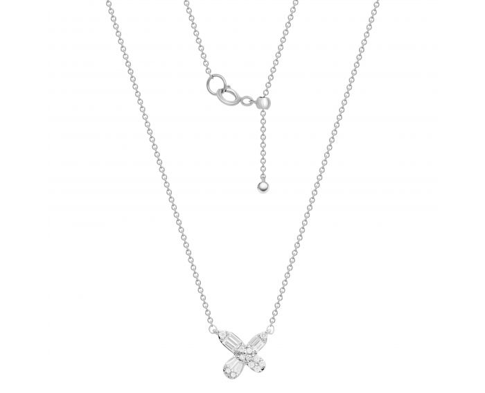 Necklace in white gold with diamonds 1L809-0112