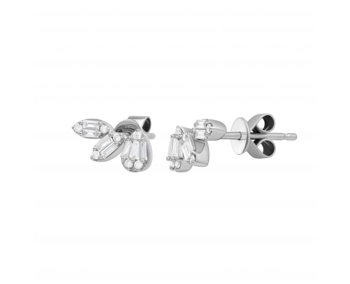 Earrings with diamonds in white gold 1С809-0340