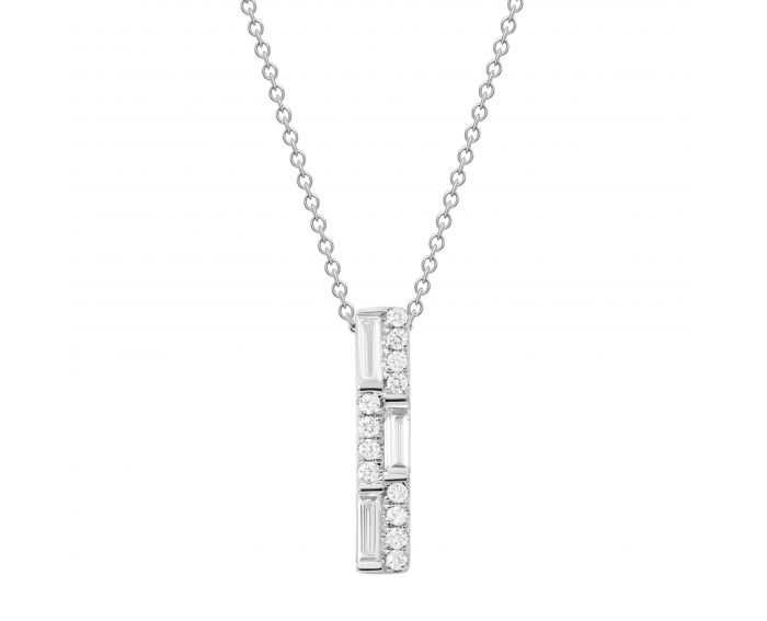 Necklace with diamonds in white gold 1L809-0120