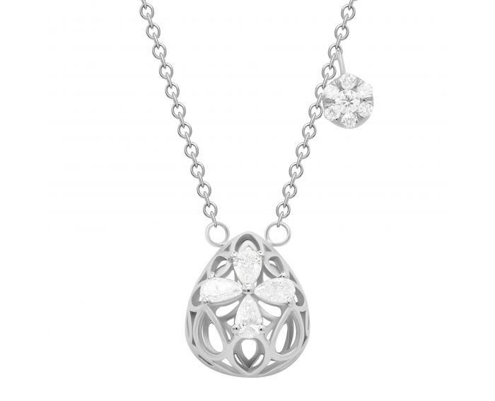 Necklace with diamonds in white gold 1L809-0124