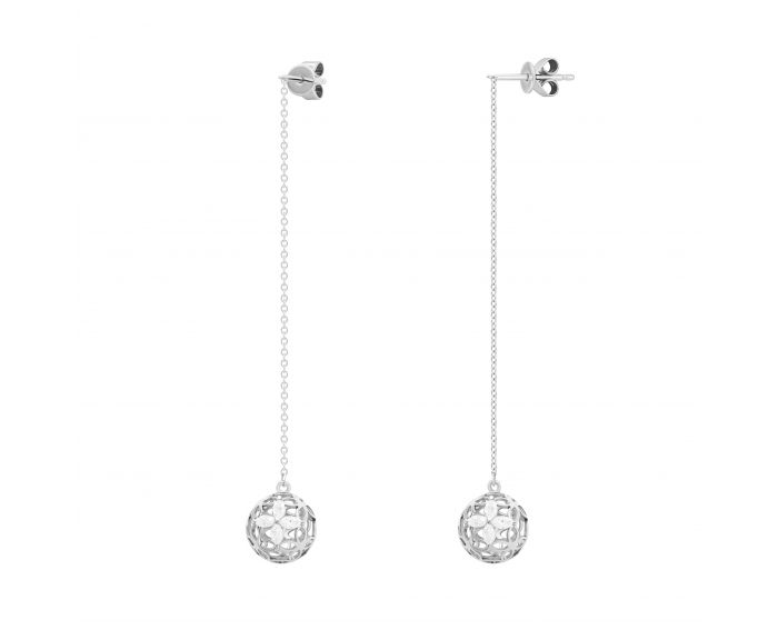 Earrings with diamonds in white gold 1С809-0353