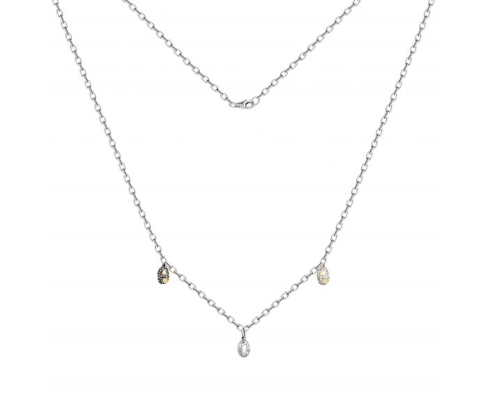 Necklace with diamonds in a combination of white and yellow gold 1-207 190