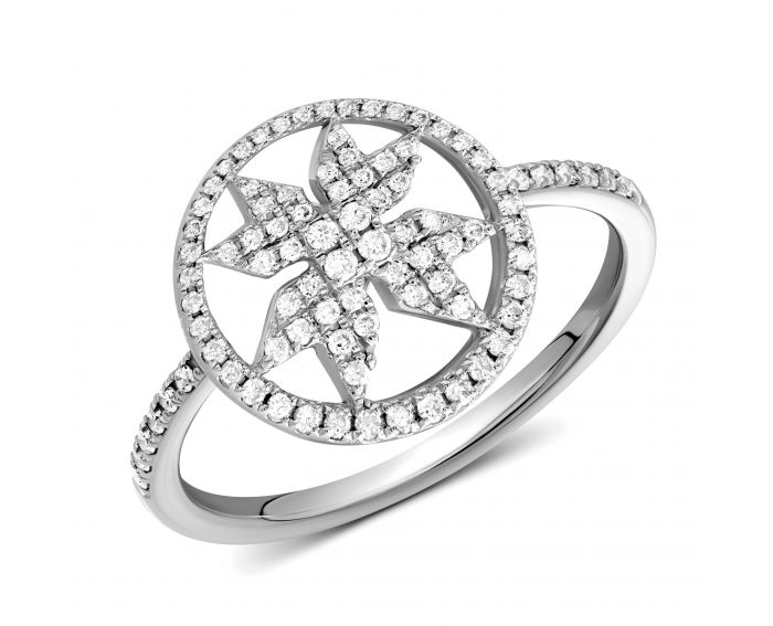 Ring with diamonds in white gold 1К034-1682