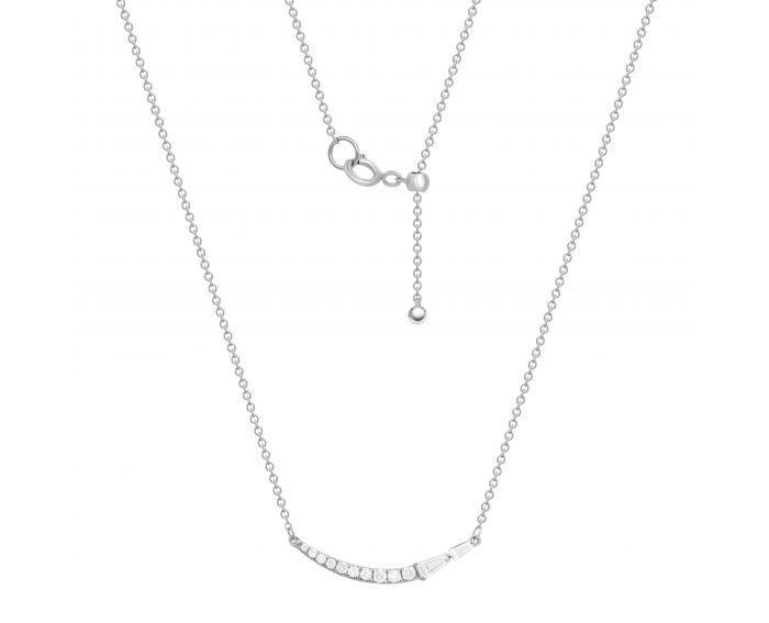 Necklace with diamonds in white gold 1L809-0129