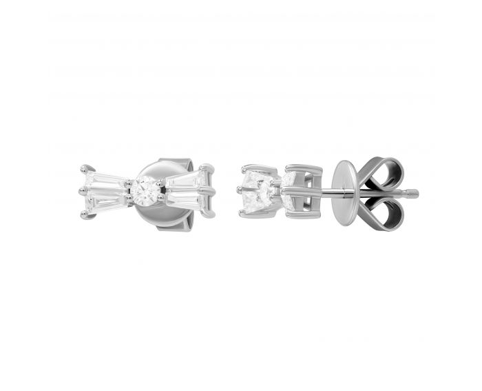 Earrings with diamonds in white gold 1С809-0357