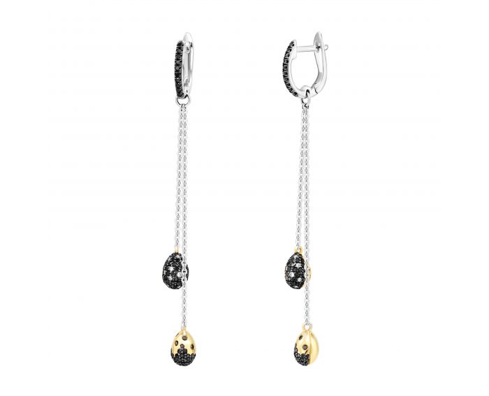 Earrings in a combination of white and yellow gold 1-207 206